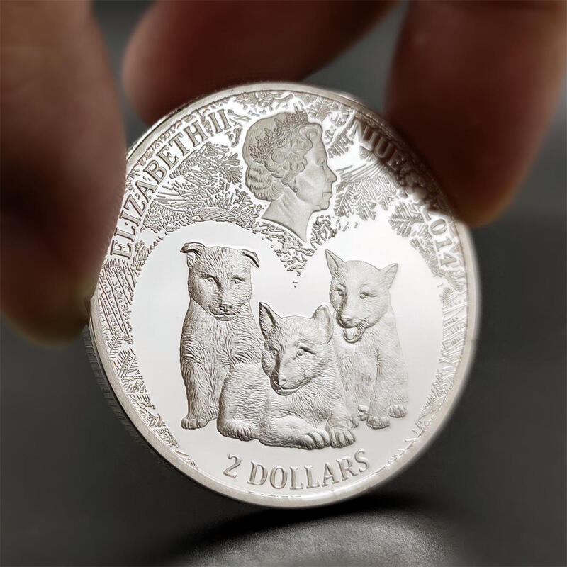 Animal Coin kongo Lucky West Siberian Laika prezent pamiątkowa moneta pamiątkowy Medal srebrna moneta rzemiosło kolekcje
