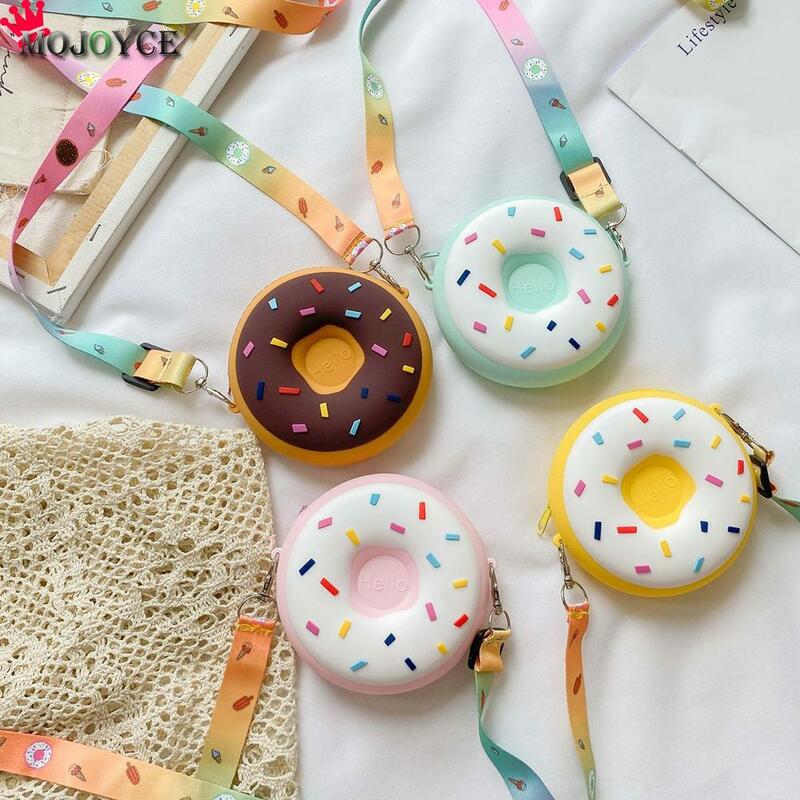 Bolso cruzado de Donut para niños y niñas, bolsa de hombro de caramelos, partes ligeras, accesorios para niños