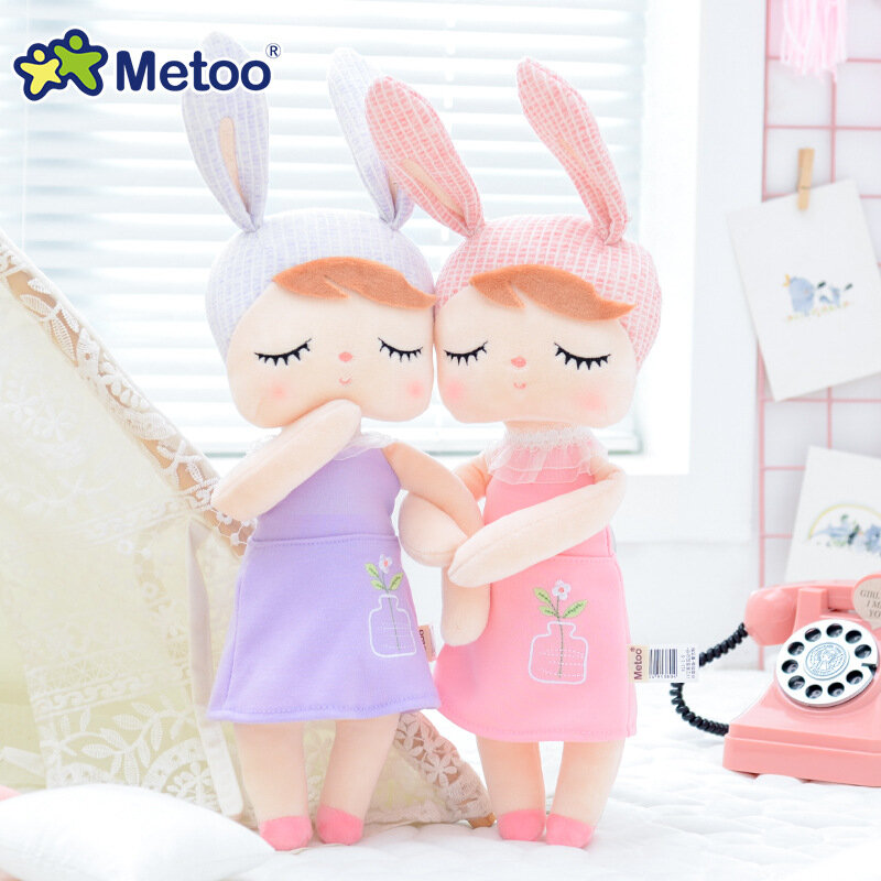 Metoo – poupée Angela, 2 pièces, grande et petite poupée douce, jouets de sommeil, bébé lapin, animaux en peluche pour filles, cadeaux d'anniversaire pour enfants