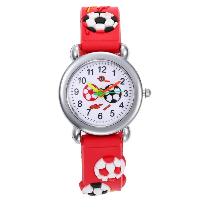 2020 nova 3d futebol dial crianças assistir estudantes relógio de tempo silicone cinta crianças relógios para meninas meninos presente quartzo relógio pulso