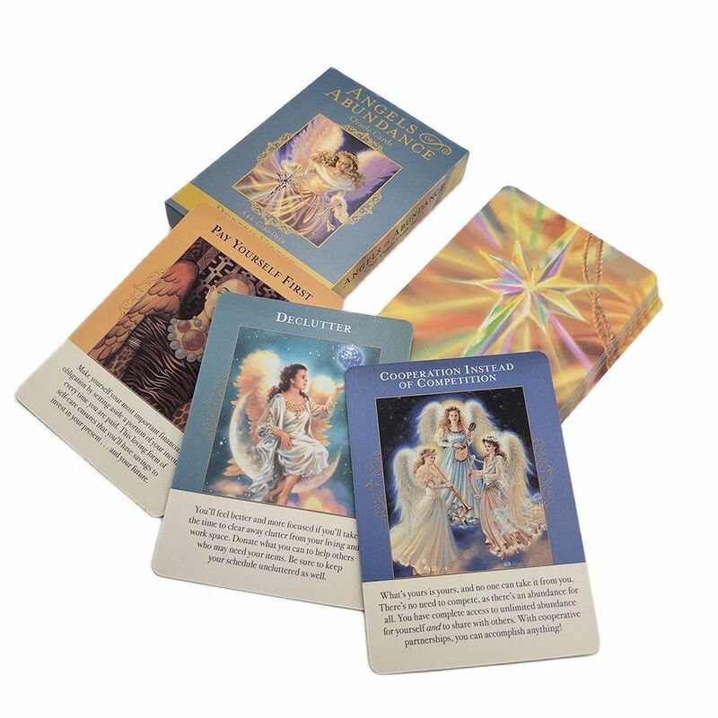 Anjos da abundância oracle cards inglês versão tarô cartão baralho destino adivinhação gameplay festa de família jogo de tabuleiro
