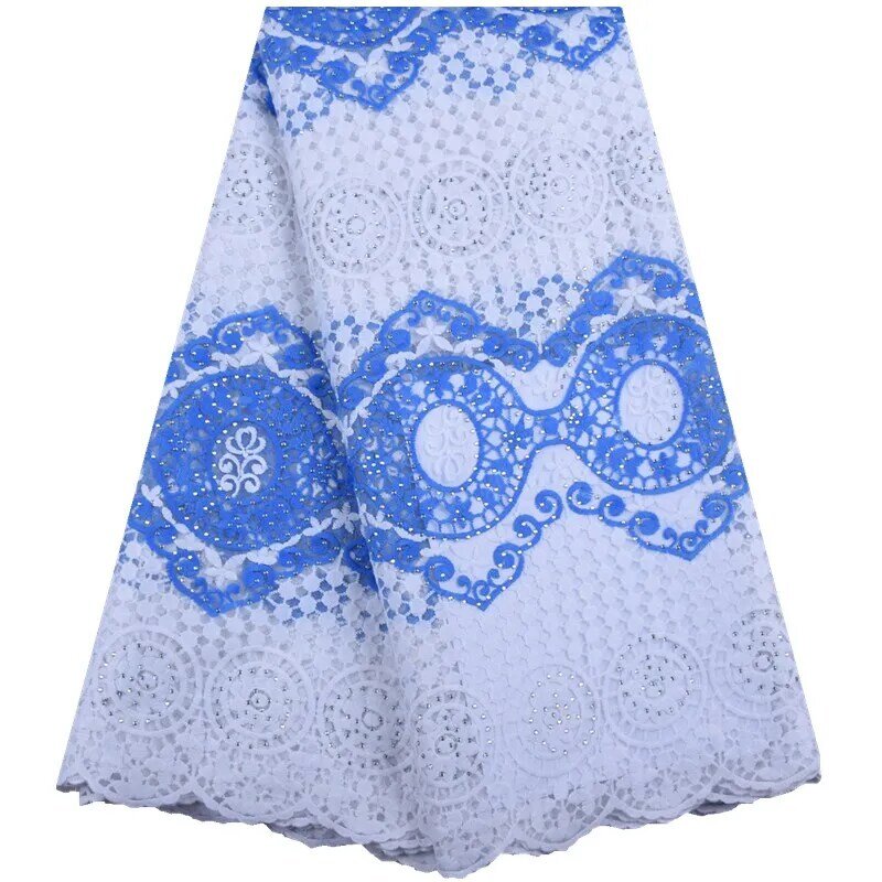 Best Selling African Lace Fabric 2019 High Quality Nigerian French Lace fabric With Stones Embroidery Tulle Lace For Wedding