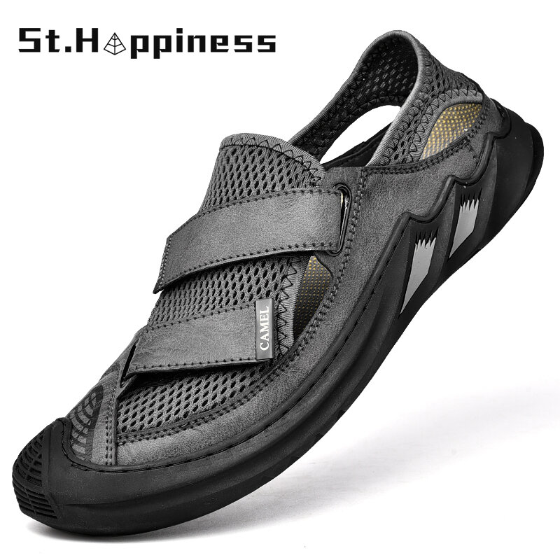 2021 nouveaux Hommes D'été Sandales Mode Maille Légère De Plage Sandales En Plein Air anti-dérapant Sandales Décontractées Marque Doux Patauger Chaussures Grande Taille