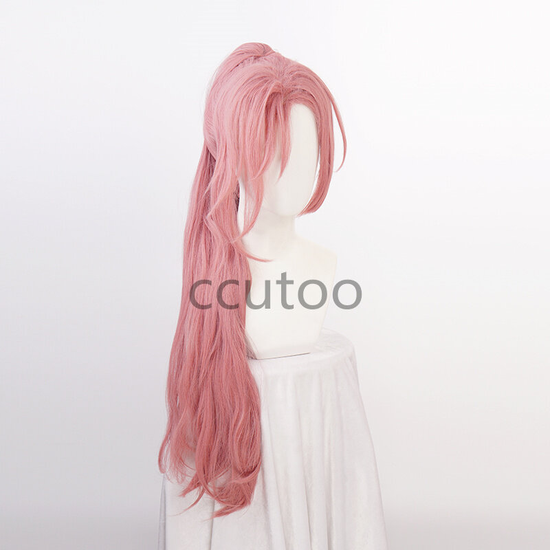 SK∞ زهر الكرز Kaoru Sakurayashiki الوردي طويل الباروكة تأثيري حلي SK8 إنفينيتي مقاومة للحرارة الشعر الاصطناعية + قبعة شعر مستعار