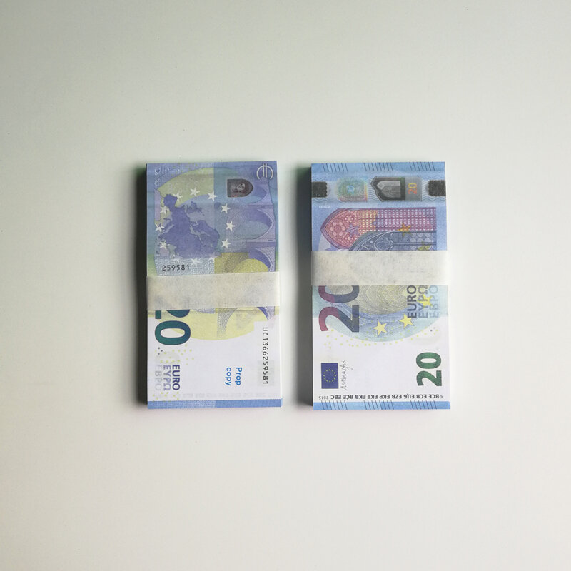Herramientas de diversión, billetes falsos europeos, juguete, papel, dinero