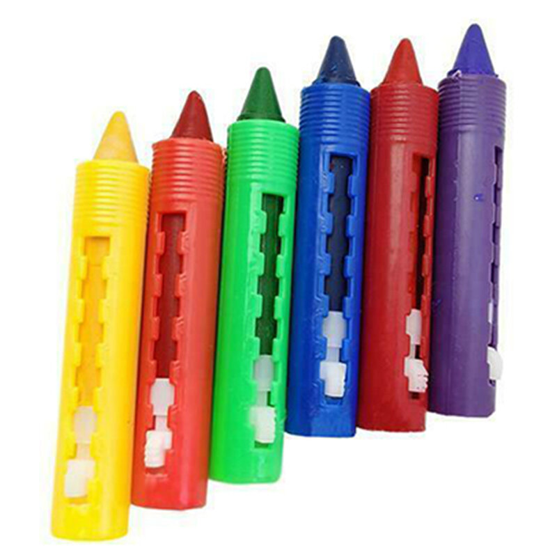 6Pcs ล้างทำความสะอาดได้ Crayon เด็กทารกเวลาอาบน้ำสีวาดปากกาของเล่นสำหรับแต่งหน้าฮาโลวีน