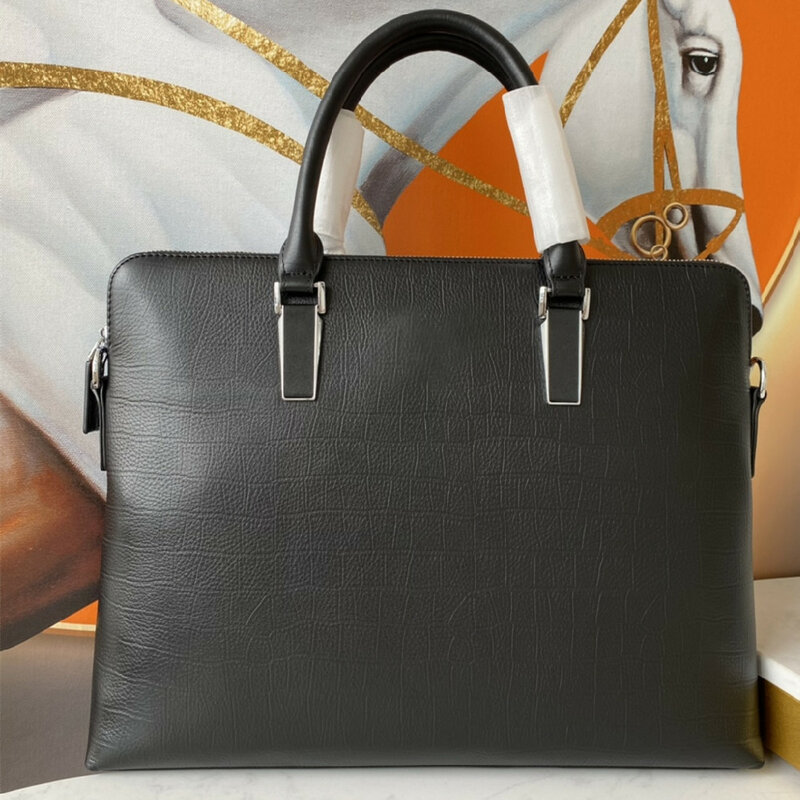 Новинка 2021, Мужская Высококачественная кожаная деловая сумка для ноутбука, портфель, сумка-мессенджер на плечо 39 см