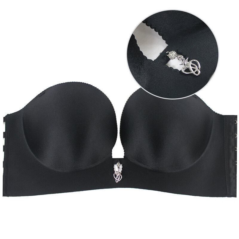 PAERLAN – soutien-gorge Push-Up Sexy pour femme, sous-vêtement dos nu, coupe 1/2, bretelles croisées noires confortables
