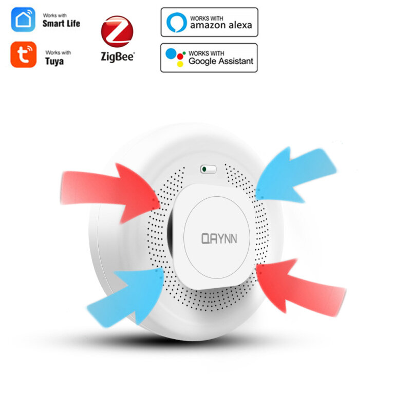 Zigbee tuya detector de fumaça inteligente sensor de alarme incêndio casa inteligente sistema de segurança alarme controle app trabalho com alexa google casa
