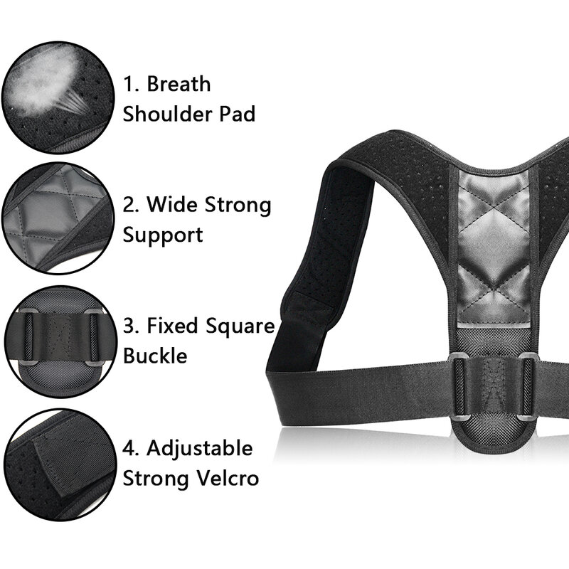Corrector de postura de clavícula para adultos y niños, cinturón de soporte ortopédico, corsé para corregir el dolor de espalda