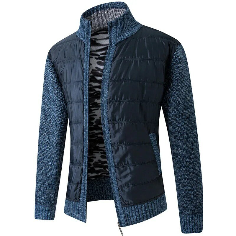 -15 gradi senza paura inverno più maglione addensato in velluto per uomo moda Casual colletto alla coreana cardigan allentato giacca maglieria maschile
