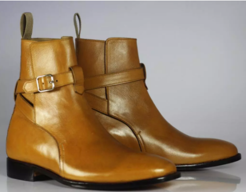 Haute qualité nouvelle mode hommes boucle en cuir synthétique polyuréthane botte d'affaires Vintage décontracté classique formel Chelsea bottes Zapatos De Hombre TV780