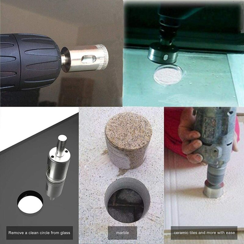 Diamond Hole Drill Bits Set - 15pcs Tile Hole Saw Coated Core Remover Tools for Glass, Ceramics, Porcelain Marble Drill Bit