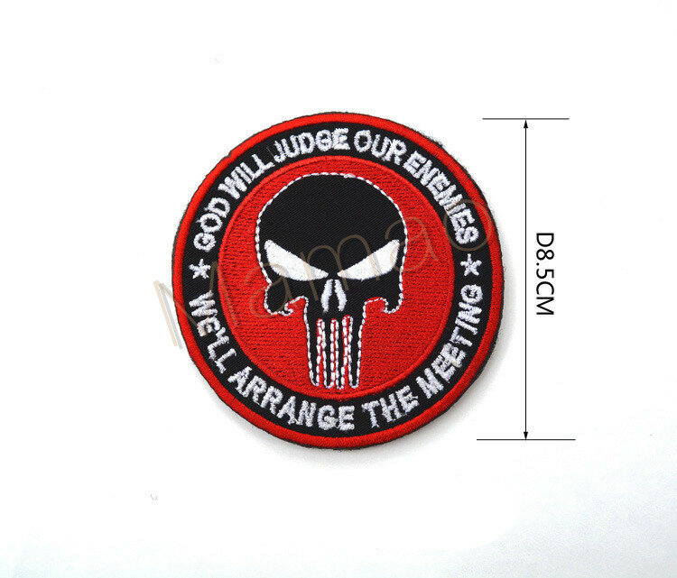 PUNISH SKULL God Will Judge Our Enemy WE'LL ARRANGE MEETING PATCH Military Tactical Badge Multicam Sniper Patch
