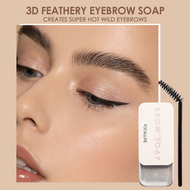 FOCALLURE Eyebrow Enhancers Eyebrow Soap Wax With Trimmer Fluffy Feathery Eyebrows Makeup Soap Brow Sculpt Lift maquillaje