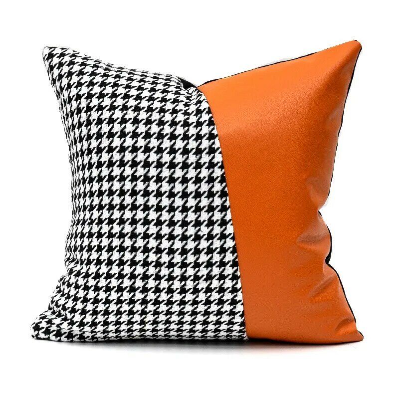 Simples e moderno luz de luxo sofá travesseiro almofada design emenda encosto cintura travesseiro capa queda decorações para casa abóbora