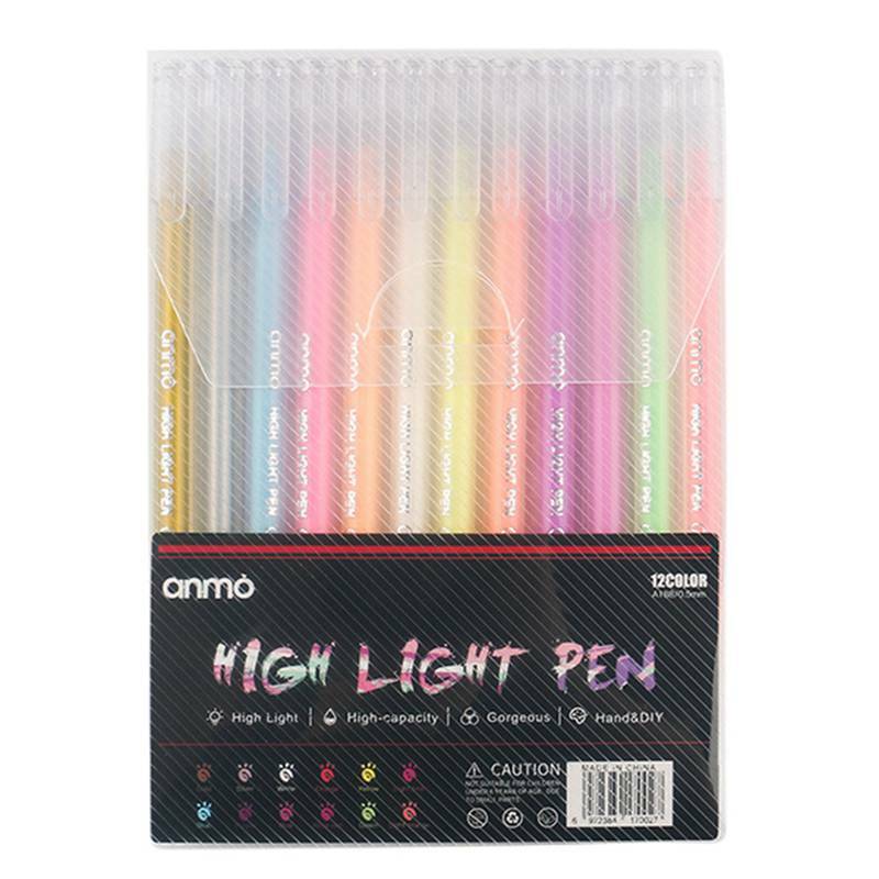 Grande capacidade destaque brilho água giz 0.5mm seringa caneta aquarela arte fina destaque caneta modelo de pintura caneta