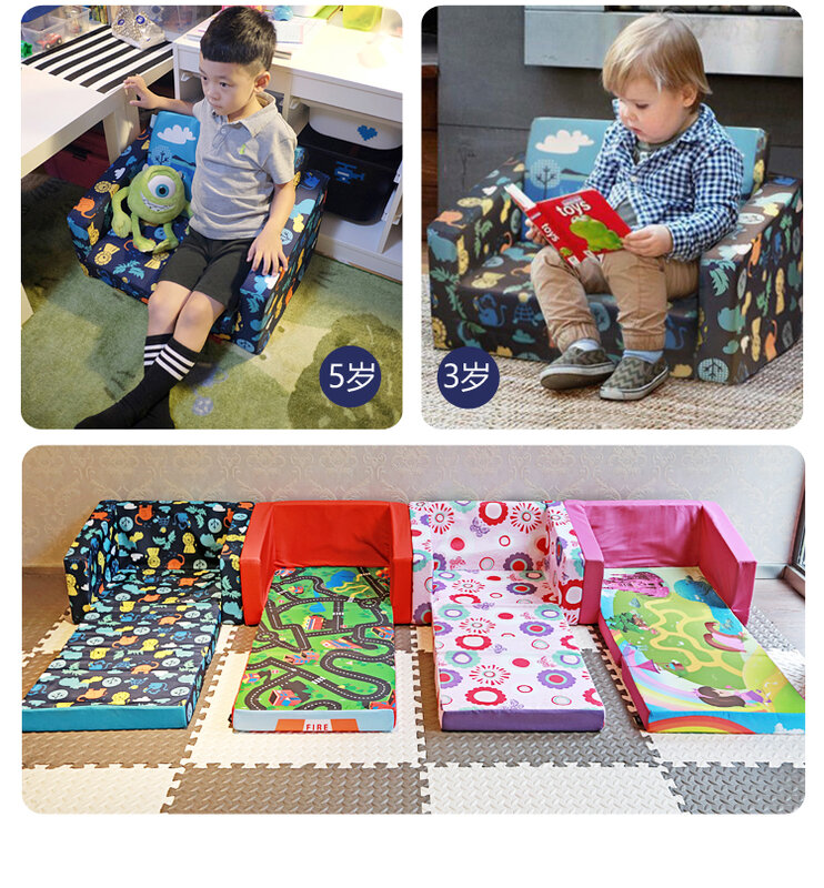 Zq-sofá plegable para niños, tela para sofá cama pequeña, bonito, extraíble y lavable