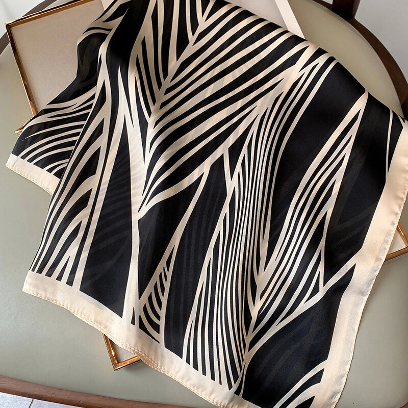Платок женский солнцезащитный Шелковый, квадратный модный пляжный шарф-платок, платок, 70 Х70 см, для весны и лета