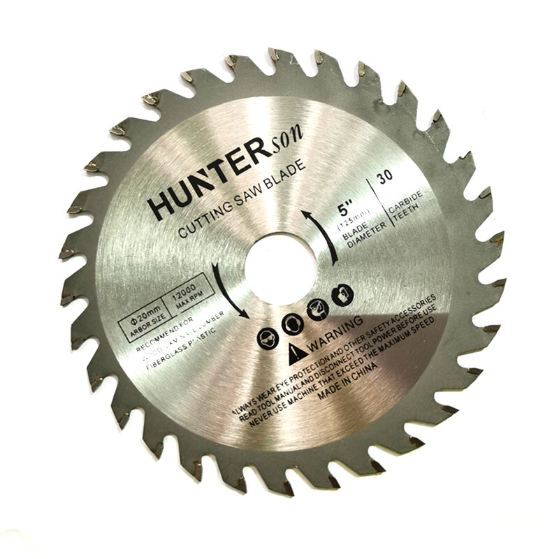 Hoja de sierra Circular de 5 pulgadas, disco de corte de madera para carpintería de 30 dientes, diámetro de 20mm, fácil de usar y larga vida útil, 125mm
