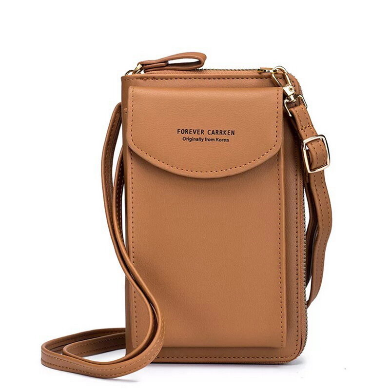 Women Wallet Shoulder Mini Leather Bags Straps Mobile Phone Big Card Holders Wallet Handbag Money Pockets Girls Small Bags