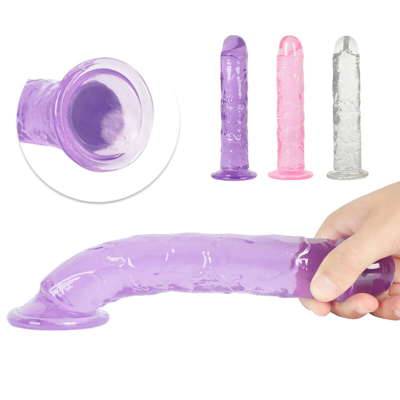 Dildo Realistische Lul Soft Jelly Anale Dildo Riem Op Lesbische Power Zuignap Grote Penis Adult Sex Toy Voor Vrouwen geen Vibrator