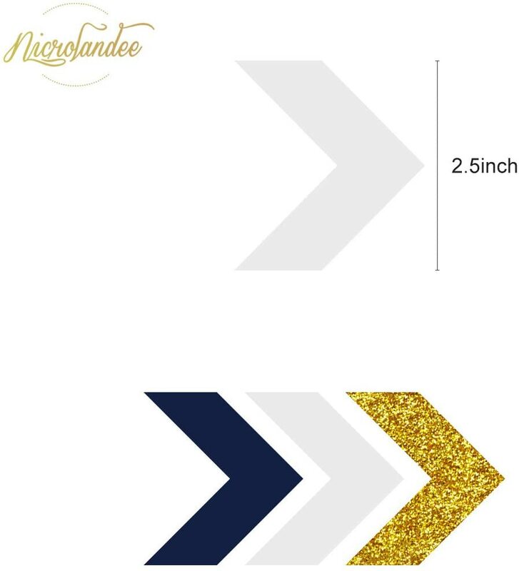 Nautical Party Decorations Navy Blue Paper Arrow Banner Garland Gold Glitter Chevron Design Tribal Party