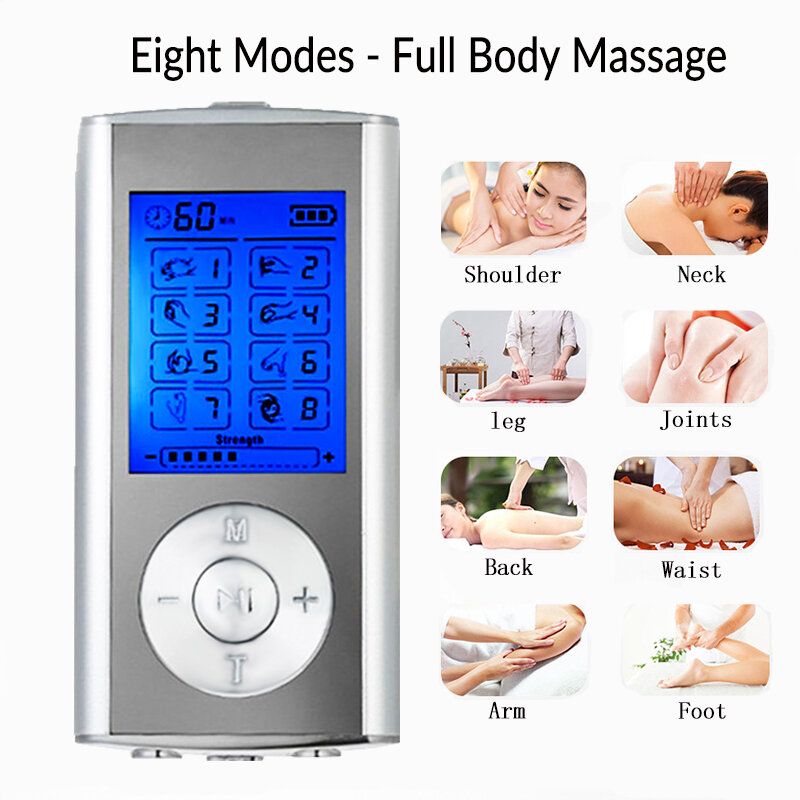 8 Mode EMS Listrik Herald Tens Mesin Pijat Tubuh Akupunktur Terapi Digital Pijat Otot Stimulator Elektrostimulator