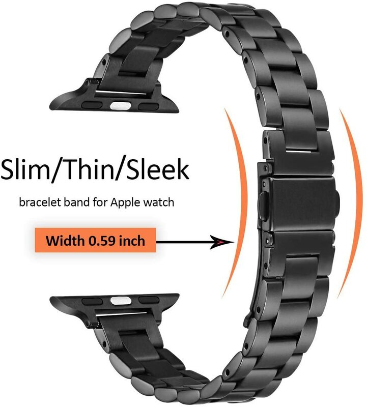 Pulseira de aço inoxidável magro para apple watch band 42mm 38mm pulseira de metal pulseiras para iwatch 40mm 44mm série 4 5 6 se 3 2 1
