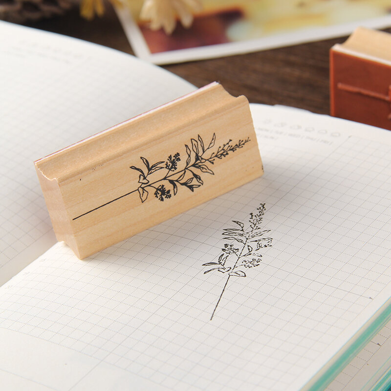 Retro Natural Plants Trees Grass Flowers Rubber Stamp Set Diy Rubber Stamps Used for Card Making Scrapbook