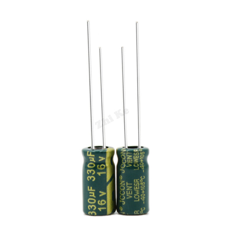 10pcs 16v330uf 6*12mm 알루미늄 전해 커패시터 전자 부품 16 볼트 330 micro meth