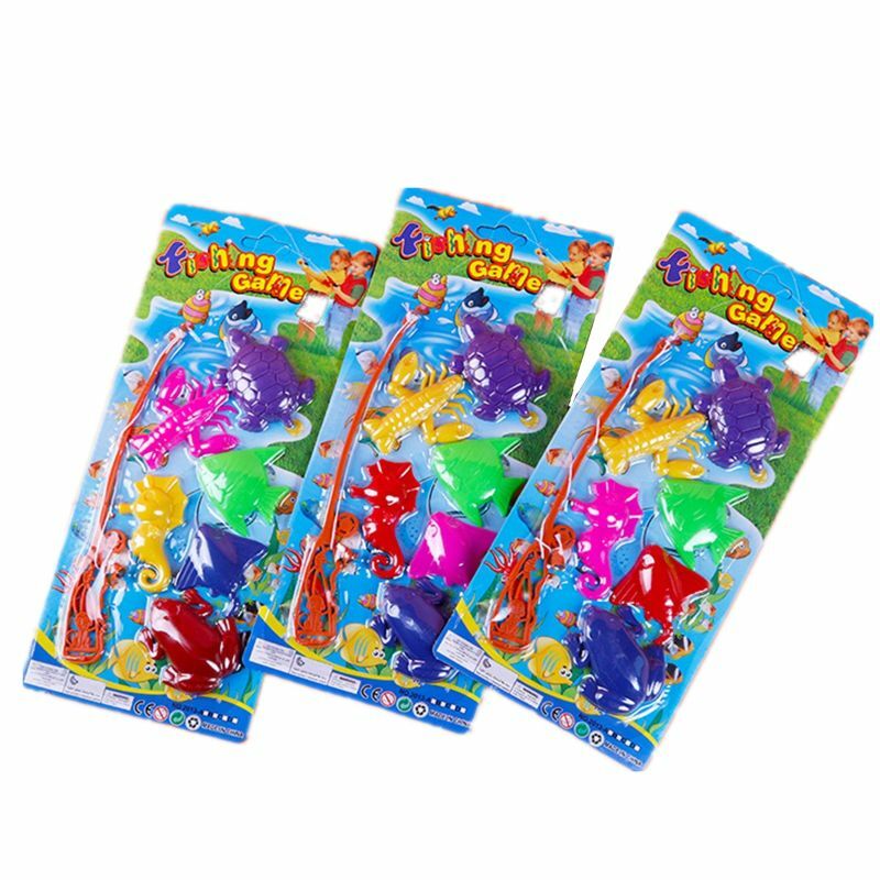 HUYU 7Pcs Magnetischen Angeln Spielzeug Für Kinder 6 Arten Von Fisch + 1 Angelrute Set