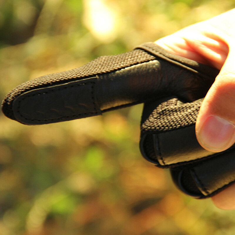 Guante de tiro con arco, protector de mano de alta elasticidad para dedos, para arco recurvo, accesorio de caza apto para LH/RH, 1 ud.