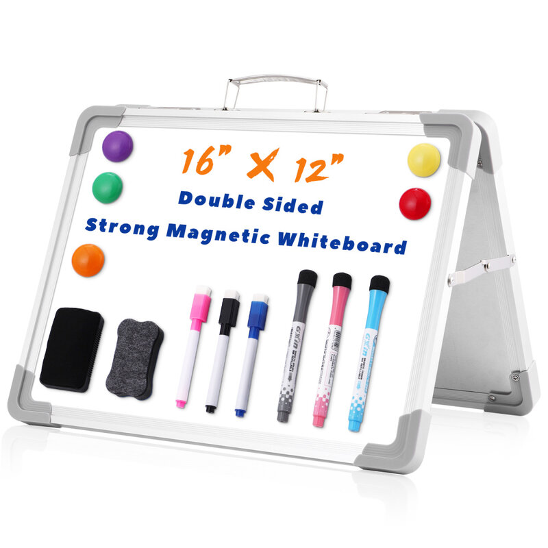 STOBOK Pizarra blanca magnética con soporte para pizarra blanca de borrado en seco para la escuela de la oficina en casa