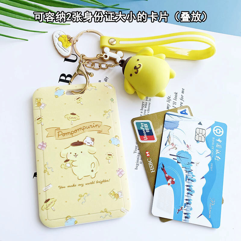 Cartoon ID Card Credit Card Bank Card Case Student Bus Card Case Hand Strap Visiting Door ID Card Card Case Female Male Pendant