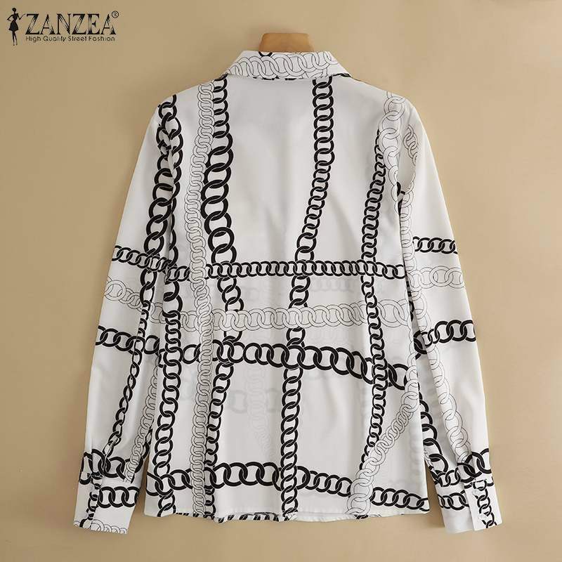 ZANZEA OL – chemise à manches longues pour femmes, Streetwear décontracté, ample, surdimensionné, à la mode, automne, 2021