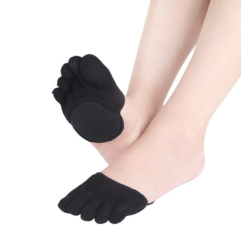 Palmilhas meia almofada de algodão para os pés, palmilhas antiderrapantes para alívio da dor, gel de massagem para metatarso e suporte para os pés, 1 par