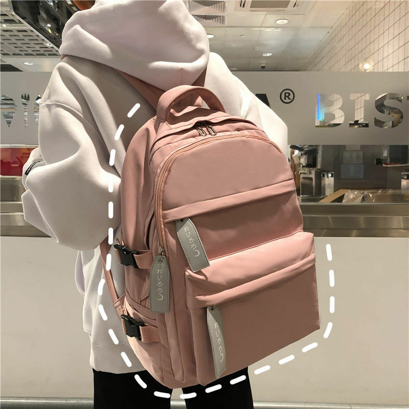 십대 학교 가방 여자 배낭 여자 핑크 십대 학생 Bookbags 대용량 나일론 방수 중학교 가방 학교 새로운