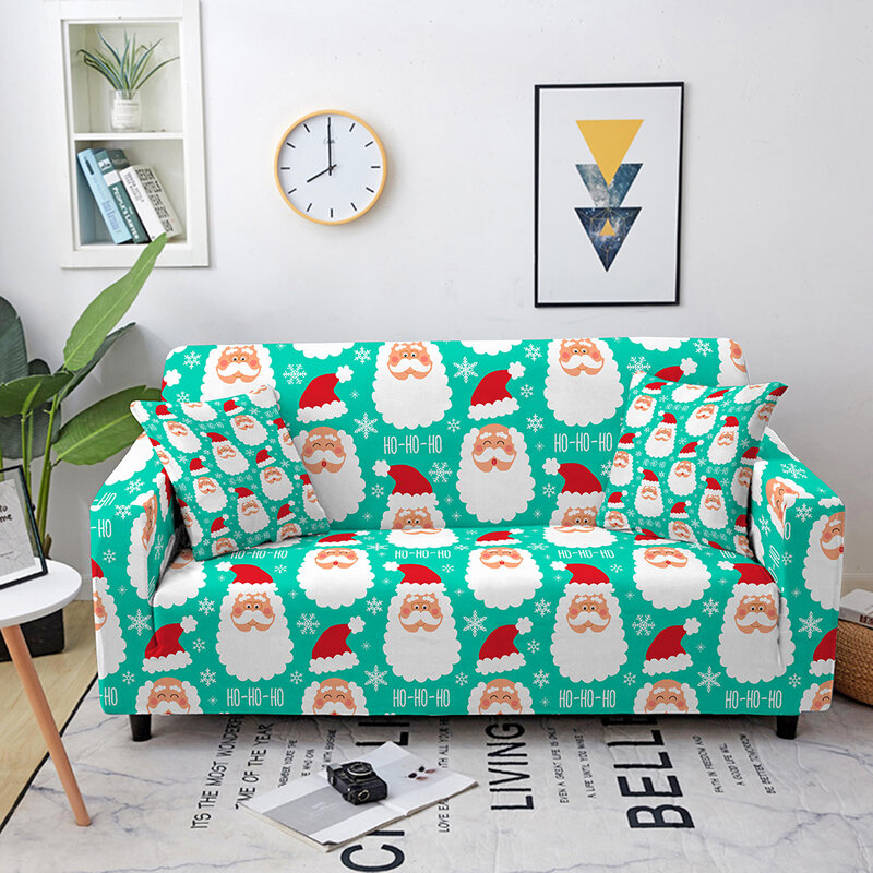 Weihnachten Thema Sofa Abdeckungen für Wohnzimmer Santa Claus Elastische Couch Abdeckungen für Sofas Stretch Schnitts Sofa Schutzhülle