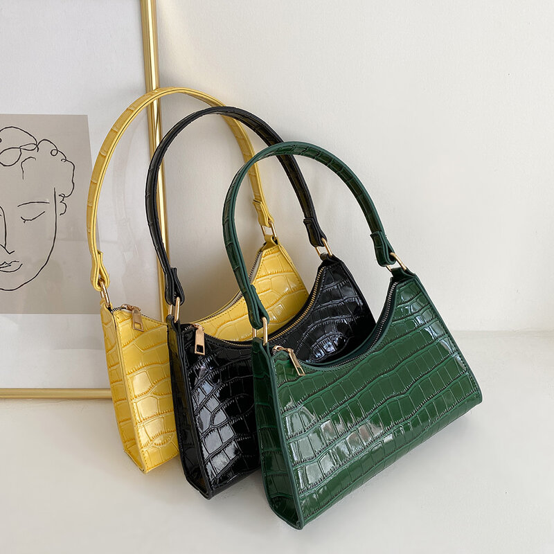 女性用アリゲーターパターンの小さなショルダーバッグ,ソフトpuレザーの女性用バッグ,ハンドバッグと財布,2021コレクション