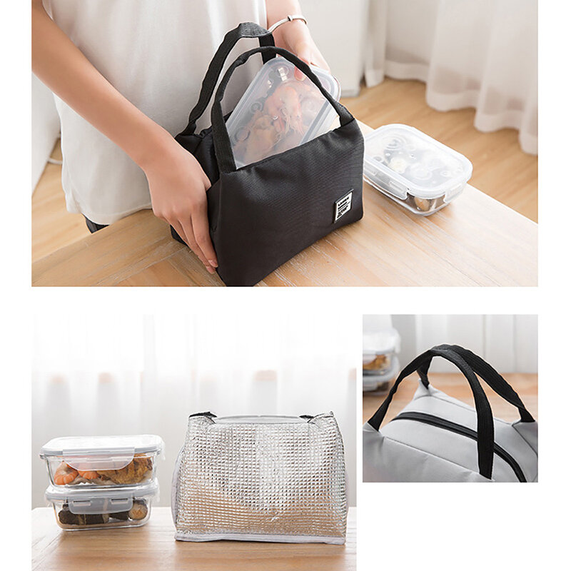 Portable Lunch Bag  New Thermal Insulated Lunch Box Tote Cooler Bag Bento Pouch Lunch Container School Food Storage Bags