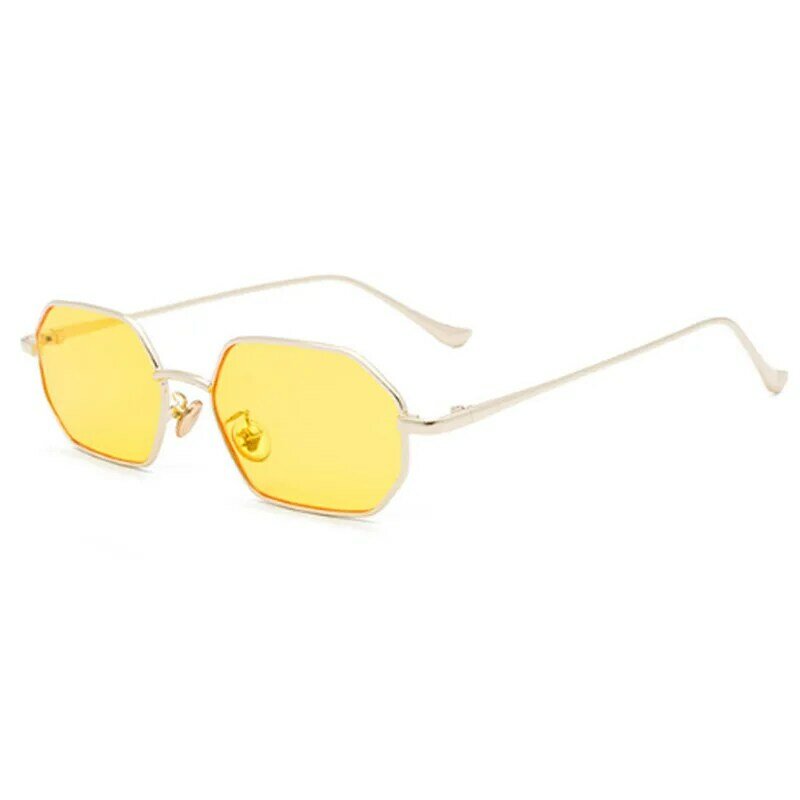 Солнцезащитные очки в металлической оправе UV400 для мужчин и женщин, небольшие брендовые дизайнерские винтажные квадратные очки с защитой о...