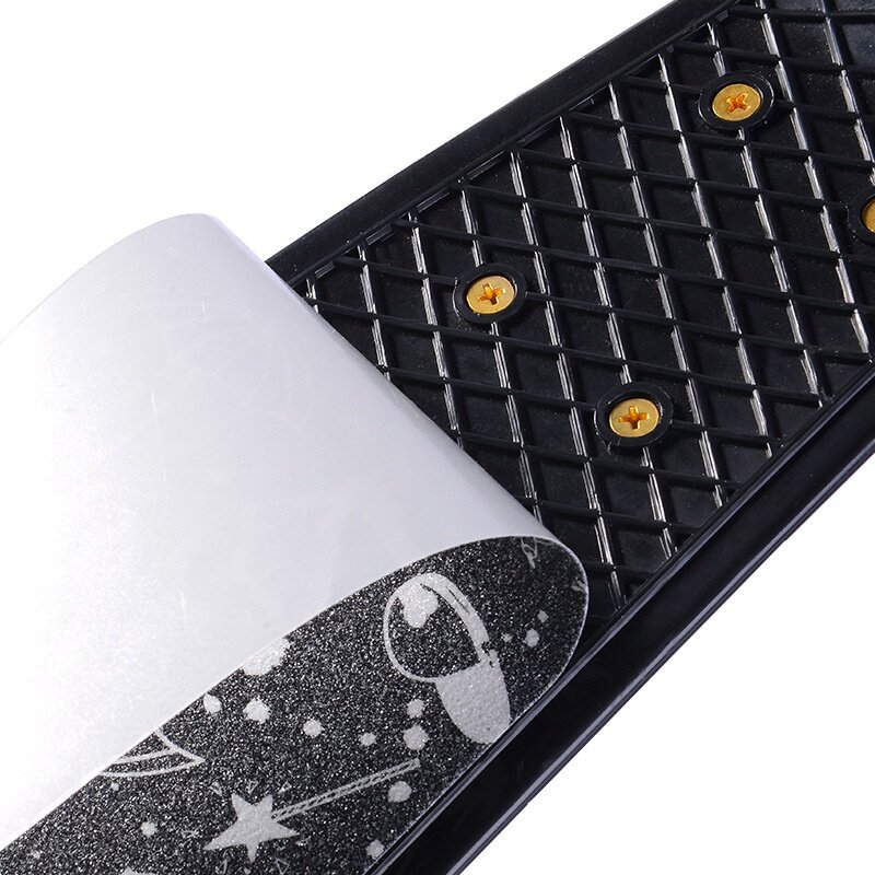 Outdoor Skateboard Sticker Solid/Printed Anti-slip Waterproof Adhesive Single Rocker Sandpaper for Penny Board