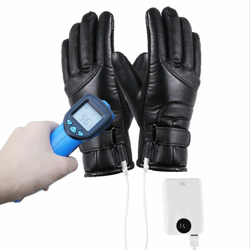 Guanti riscaldati elettrici invernali ciclismo antivento riscaldamento caldo Touch Screen guanti da sci USB alimentato per uomo donna