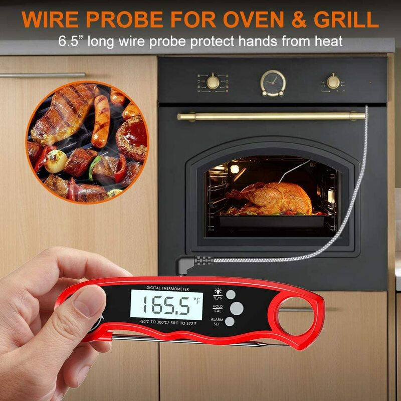 Instant Read Meat Thermometer Best Waterproof Ultra Fast Digital Food Water Milk Thermometer for Outdoor Cooking BBQ and Kitchen