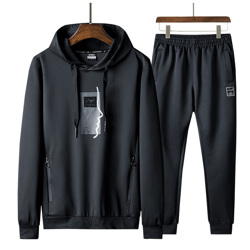 Männer Sportswear Trainingsanzug Frühling Herbst Mens Anzüge Zwei PCS Sweatshirt + Jogginghose Neue Männlichen Mode Mit Kapuze Sätze
