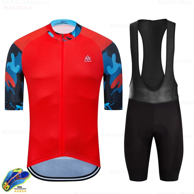 Raudax-ropa de ciclismo para hombre, camiseta de manga corta con Areo y arcoíris Pro Team para verano