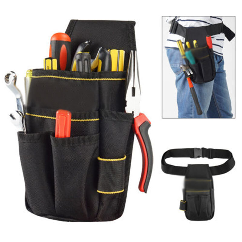 Новая черная сумка для хранения инструментов электрика, поясной карман, поясной держатель для хранения, регулируемый поясной ремень 12,5*23,5 с...