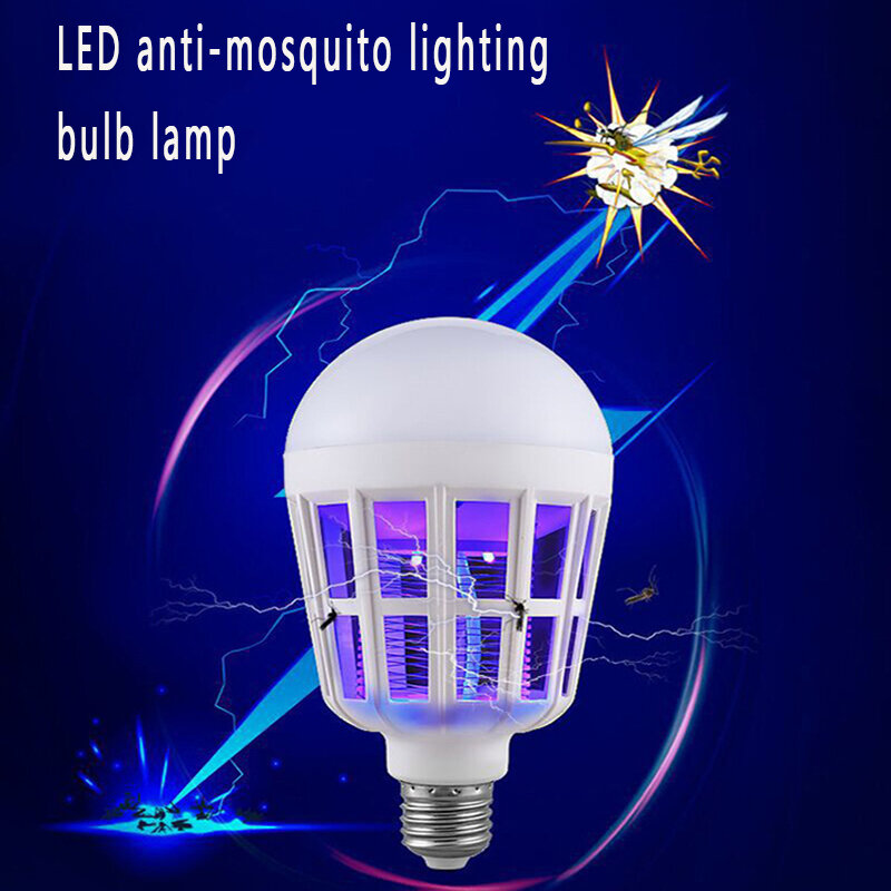 LED anti mosquito bug zapper - killing smart light bulb lamp lighting dual - use intelligent photosensitive electric shock  CCC