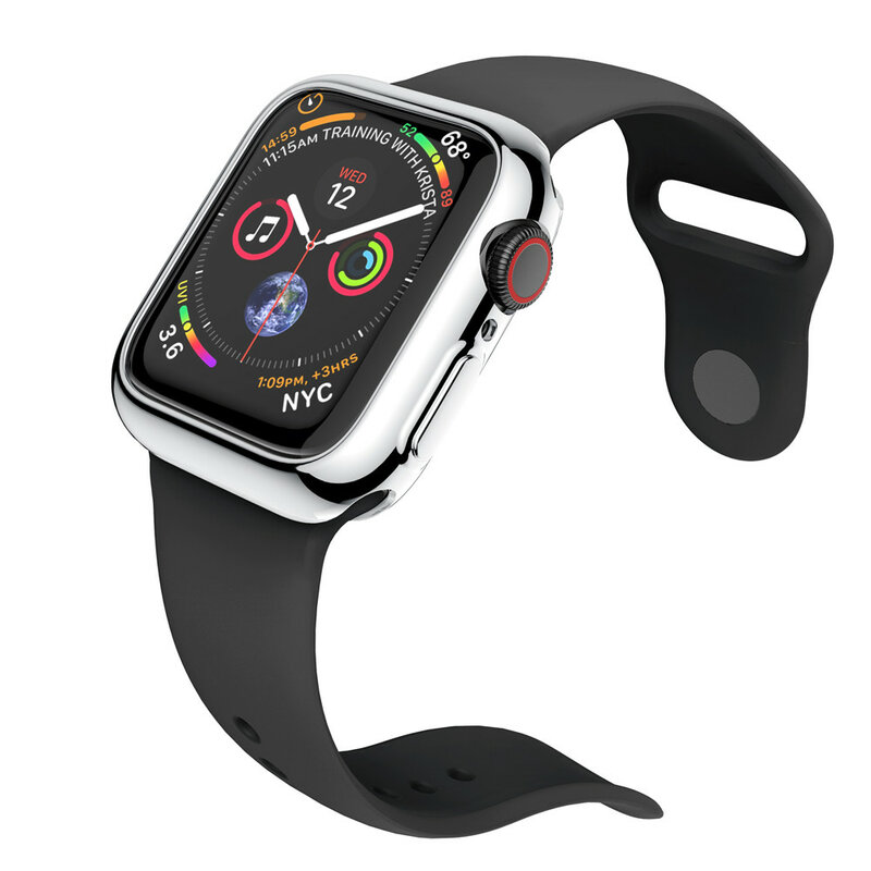 Coque de protection en Silicone souple pour Apple Watch, pour Apple Watch série 4 3 2 1 42mm 44mm 38mm 40mm, écran TPU, accessoires de montre